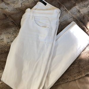 J Brand White Skinny Crop Jeans